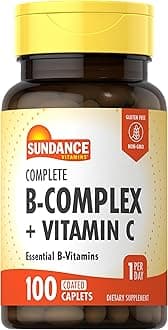 Complete B-Complex with Vitamin C | 100 Caplets | Essential Vitamin Formula | Vegetarian, Non-GMO, and Gluten Free Formula