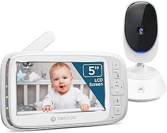 Motorola Nursery No WiFi Video Baby Monitor with Camera and Audio, 5” Screen, Remote Pan-Tilt-Zoom, Night Vision, 2-Way Talk, Long Battery Life, 1000ft Range, Temperature Sensor, Lullabies - VM75