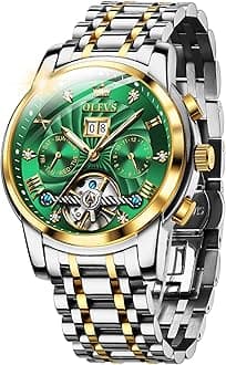 OLEVS Automatic Gold Watches for Men Luxury Classic Stainless Steel Calendar Luminous Waterproof Watches for Men
