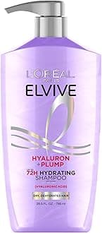 L'Oreal Paris Elvive Hyaluron Plump Hydrating Shampoo for Dehydrated, Dry Hair Infused with Hyaluronic Acid Care Complex, Paraben-Free, 26.5 Fl Oz