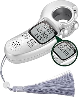 AL-FAJIA Islamic Prayer Time and Athan Sound Reminder Digital Tasbih Counter, Full Azan Clock for USA and Worldwide, Portable (Silver)