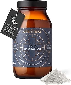 True Hydration 180g Jar - Electrolytes Powder with Magnesium, Potassium & Chromium - Natural Coconut Water Electrolyte Powder for Morning Hydration, Workout Recovery