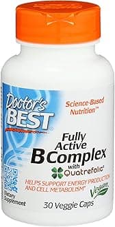 Doctor's Best Fully Active B Complex Vitamin, Non-GMO, Vegan, 30 Veggie Capsule (Pack of 1)