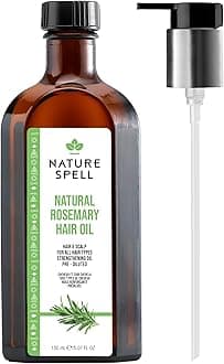 Nature Spell Rosemary Oil For Hair With Easy Pump Oil Dispenser 150ml, Treats Dry, Damaged Hair & Targets Hair Growth