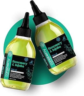 Rosemary & Jojoba Hair Growth Oil | Anti Dandruff & Hair Fall Control | Cold Pressed Organic 2 Pack 200ml Each | Vitamin E Infused Scalp Repair
