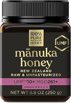 Manuka Honey UMF 10+ (MGO 261+) 100% Pure New Zealand Honey - Certified. Raw, 8.8 Oz (250g)