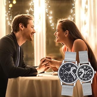 Valentine's Day His & Her Watches - Silver Couple Gift Pair