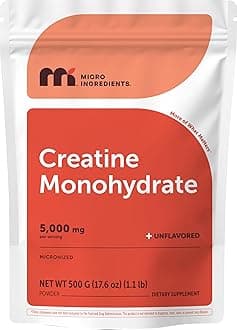 Creatine Monohydrate Powder 500 Grams (1.1 Lb), 5000mg Per Serving, Micronized Creatine Powder, Unflavored, No Filler, Keto & Vegan, Easy Dissolve, Pre Workout for Women & Men*