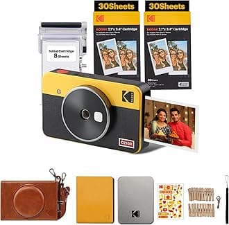 - Mini Shot 2 Retro 4PASS 2-in-1 Instant Camera and Photo Printer (2.1x3.4 inches) + 68 Sheets Gift Bundle, Yellow