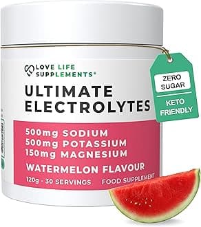 – Ultimate Electrolytes Powder, 500mg Sodium, 500mg Potassium, 150mg Magnesium, 30 Servings, Himalayan Salt, Hydration & Rehydration, Raspberry, Zero Sugar, Vegan - Love Life Supplements