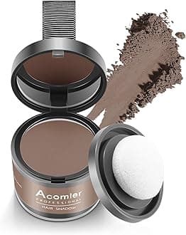 Acomler Instantly Root Cover Up Hairline Shadow Powder,Root Touch Up Hair Color,Dark Brown for Thinning Hair, Grey Hair Coverage Hair Powder for Women Men with Eyebrows, Beard Line, Bald Spots (Brown)