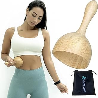 COZLOW Wood Therapy Massage Cup - Maderoterapia Massager for Body Sculpting, Fascia Release & Lymphatic Drainage - Wooden Cupping Massage Tool - Maderotherapy Helps Reduce Cellulite Appearance