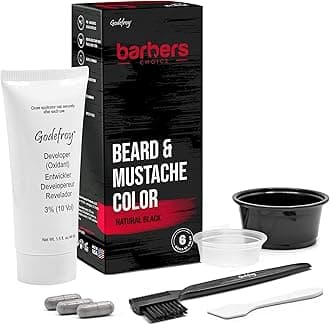 Barbers Choice Beard and Mustache Application Kit for Men, Natural Black
