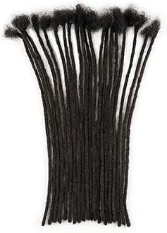 0.2cm Thickness 100% Human Hair Dreadlock Extensions for Men/Women 10 Inch 30 Strands Full Handmade Can be Dyed and Bleached Permanent Loc Extensions Human Hair Natural Black