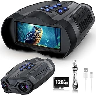 Night Vision Goggles, 4K Full-Color Night Vision Binoculars Fast Charging,128GB Card, 3.5" HD Screen and 1968FT Viewing Range for Camping Hunting & Security(Black)