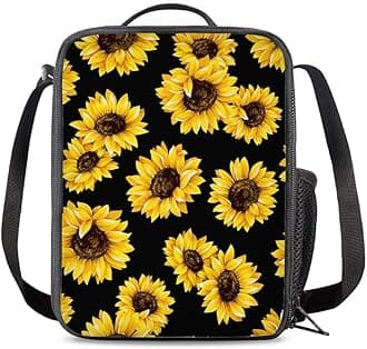 Sunflower Lunch Bag Carrying Tote Insulated School Picnic Lunchbox Reusable Snack Bag for Girls Boys
