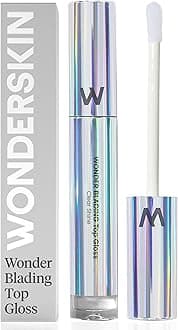 Wonderskin Lip Gloss Blading Top Gloss, Clear Glitter Lip Gloss, Hydrating and High Shine Finish Lip Makeup (Clear Shine)