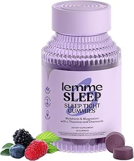 Sleep Gummies with 5mg Melatonin, Elderberry, Magnesium, L-Theanine, Chamomile and Lavender, Drug-Free Nighttime Sleep Aid, Vegan, Gluten Free, Gelatin Free, Non GMO, Berry Flavored (60 Count)