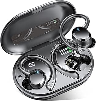 Wireless Earbuds Bluetooth Headphone Sport, 2024 Bluetooth 5.3 Earbud 14.2mm Driver Stereo Over Ear Buds, 48Hrs Earphone with Earhook, Noise Cancelling Mic, IP7 Waterproof Headset for Workout/Running