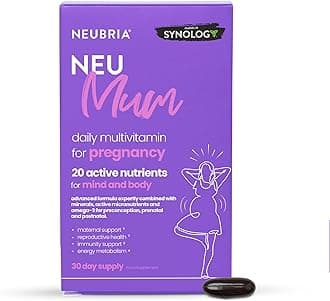 Neu Mum Pregnancy Vitamins for Woman – Prenatal & Postnatal Multivitamins with Omega 3 (DHA & EPA), Folic Acid 400mcg, Iron & Vitamin D – Conception & Breastfeeding Supplement – 30 Softgels