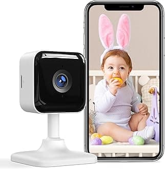 GNCC Baby Monitor with Camera and Audio, Baby Monitor WiFi Smartphone 2.4 GHz with Motion and Sound Detection, Pet Security Camera Indoor, 1080P HD Night Vision,Two-Way Audio, SD or Cloud Storage