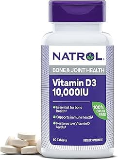Natrol Vitamin D3 10,000 IU Tablets, Support Your Immune Health, 60 Count