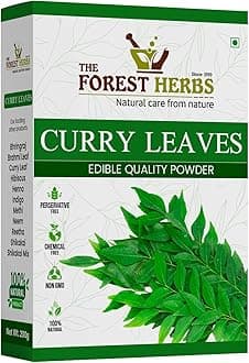 Forest Herbs 100% Natural Organic Curry Leaves Powder (Sun Dried & Stemless) for Strong and Shiny Hair 100Gms
