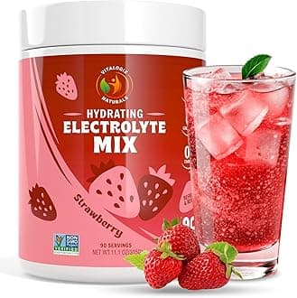 Electrolyte Powder – Zero Sugar Hydration Mix | 90 Servings | Keto, Vegan, Gluten-Free | Natural Electrolytes for Muscle Recovery, Energy & Immune Support | Strawberry Flavor | For Runners, Women