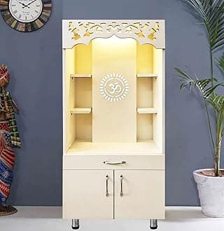 Alpine Willow Wooden Temple for Home I Corian Design mandir I Pooja Mandir Un...