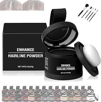 Waverloo Magic Root Cover Up,Waverly Magic Root Cover Up,Instantly Conceals Hair Loss,Maycheer Hair Rich Shading Powder,14 Colors Root Touch Up Powder with Mirror,Water Sweat Resistant (Black)