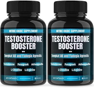 Dr. Emy's (2 Pack Testosterone Booster-Tongkat Ali Fadogia Agrestis Nitric Oxide Ashwagandha Supplement for Men with L Arginine Citrulline Fenugreek - Turkesterone Pre Workout Pump (120 Capsules)