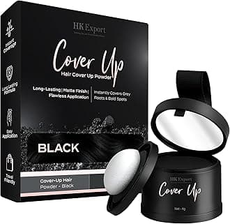 Cover-Up Hair Powder- Black | Helps Cover Grey Roots & Bald Spots Instantly | Hair Cover-Up Powder | Long-Lasting & Matte Finish, Fine Powder for Flawless Applicationd (4 gram)