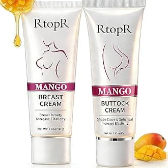 Breast & Buttock Enhancement Cream (2 PACK) - Powerful Lifting & Plumping Formula for Breast Enlargement & Hip Firming - Dual Action Massage Cream