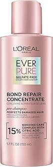 Sulfate Free Bond Repair Pre Shampoo Treatment, Hair Repair for Colored, Bleached or Damaged Hair, EverPure, 5.1 Fl Oz (Packaging May Vary)