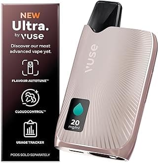 Ultra – Smart Vape with LED Display, Premium E-Cigarette Pod System, Flavour AutoTune, Cloud Control & MyVuse App for a Personalised Vaping Experience, Rose Gold