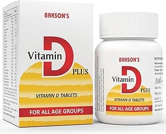 Bakson's Vitamin D Plus, Promotes Calcium Absorption, Bone Health, Muscle Strength & Boosts Immunity | Comes With Vitamin A, B, C & E, | For All Age Group, 30 Tablets