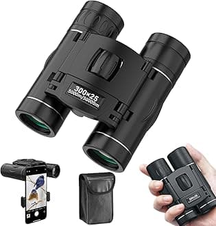 300x25 Binoculars for Adults and Kids, High Powered Mini Pocket Binoculars with Phone Adapter, Waterproof Compact Telescope for Bird Watching, Concert, Theater, Opera, Traveling, Sightseeing
