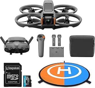 DJI Avata 2 Fly More Combo (Three Batteries) with 256GB MicroSDXC Memory Card and 30" Double-Sided Drone Landing Pad with Carrying Case Bundle (3 Items)
