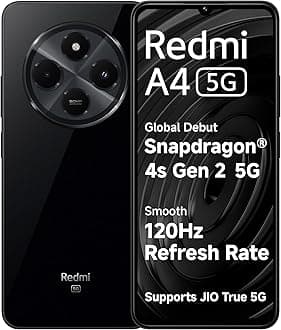 Redmi A4 5G (Starry Black, 4GB RAM, 128GB Storage) | Segment Largest 6.88in 120Hz | 50MP Dual Camera | 18W Fast Charging | Charger in the Box