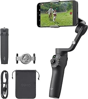 DJI Osmo Mobile 6, 3-Axis Phone Gimbal, Object Tracking, Built-In Extension Rod, Portable and Foldable, Android and iPhone Gimbal, Vlogging Stabilizer, YouTube TikTok Video, Slate Gray