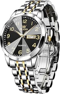 OLEVSOLEVS Watch for Men Women Large Face Unisex Diamond Luxury Dress Analog Quartz Stainless Steel Waterproof Luminous Date Business Casual Wrist Watch