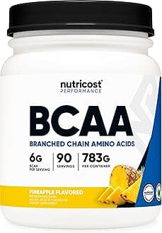 Nutricost BCAA Powder 90 Servings (Pineapple Flavor) 2:1:1, Non-GMO, Gluten Free