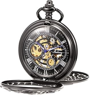 Mens Mechanical Pocket Watch Dream Dragon Skeleton Half Hunter Double Open Silver/Bronze/Black Case for Man