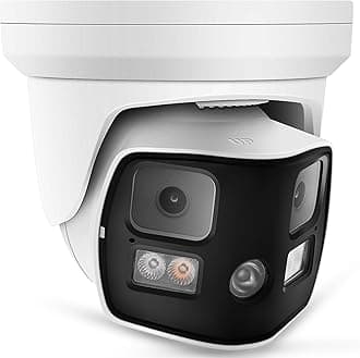 Real HD 8MP 4K Dual Lens Poe IP Security Camera 180 Degree Panoramic Wide Angle, Full Color Night Vision, H.265, IP66, NDAA Compliant