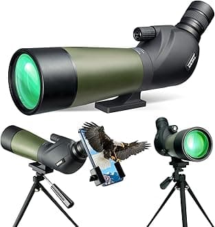 Gosky 20-60x85 Spotting Scope with Full Size Tripod, Phone Adapter and Cleaning Kit, Spotting Scopes for Bird Watching, Wildlife Viewing，Portable with Carrying Bag