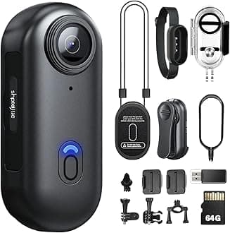SHPTDJTIC Body Camera 4K, POV Pro 4K,Wearable Camera with 360°Rotatable Clip & Magnetic Clip,120 Minutes for Recording,Take for Lecture, Traveling,Pet Walking and Outdoors Activities (4K-P-64G)