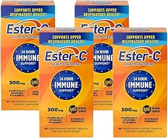 500 mg 24 Hour Vitamin C Tablets for Immune Support, Vitamin C Supplement, 90 Count (Pack of 4)