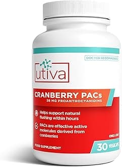 Szio+ Utiva Cranberry PACs – Clinically Studied Ingredients 36mg PACs Extract - UTI Prevention for Women - Urinary Tract Health – Cranberry Supplement Pills for Bladder Health, 30 Vegi Capsules