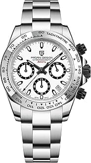 HaiQin Pagani Design Classic Men's Multifunctional Chronograph Full Stainless Steel Japanese VK63 Quartz Movement Tester 100m Waterproof Luxury Business Watch