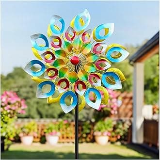 Pure Echo Metal Wind Spinner, 84 inch Large Outdoor Wind Spinners for Yard and Garden, Colorful Decor, Gift for Family Friends